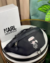 Karl Lagerfeld Maybelle Unisex Waist Pouch With OG Box & Dust Bag (Black)